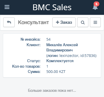 пример инвойса консультанта в работе